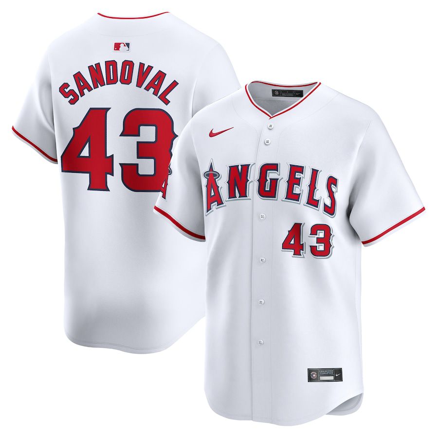 Men Los Angeles Angels #43 Patrick Sandoval Nike White Home Limited Player MLB Jersey->los angeles angels->MLB Jersey